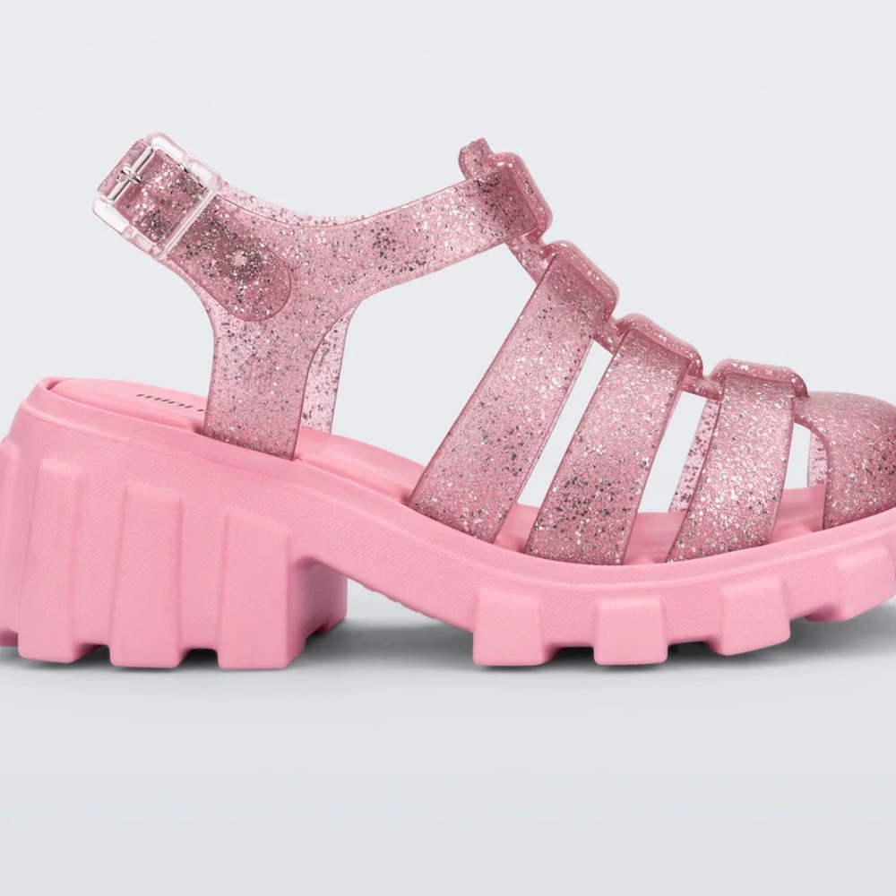 Mini Melissa jelly heels pink girls size 1